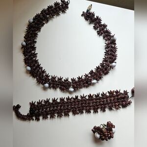 💜 3 For $15 Accessories 💜 Brown and White Beaded Jewelry Set